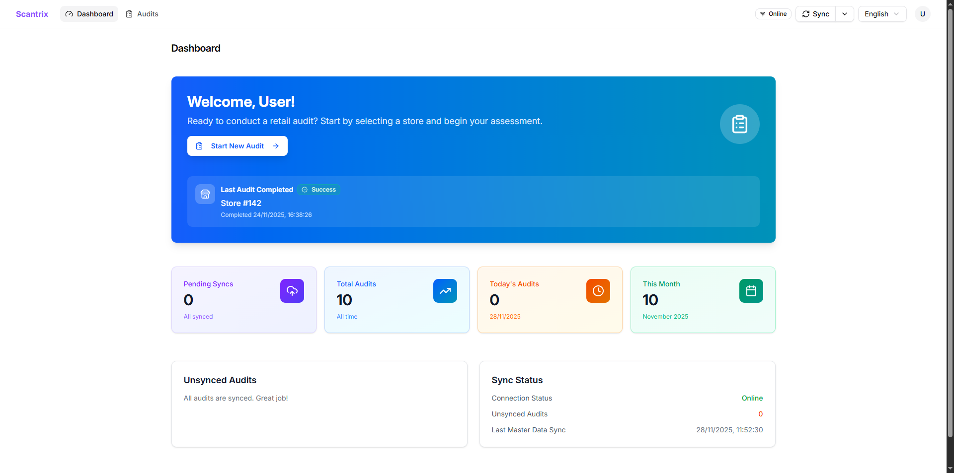 Retail Audit System: Multi-Lingual Offline PWA